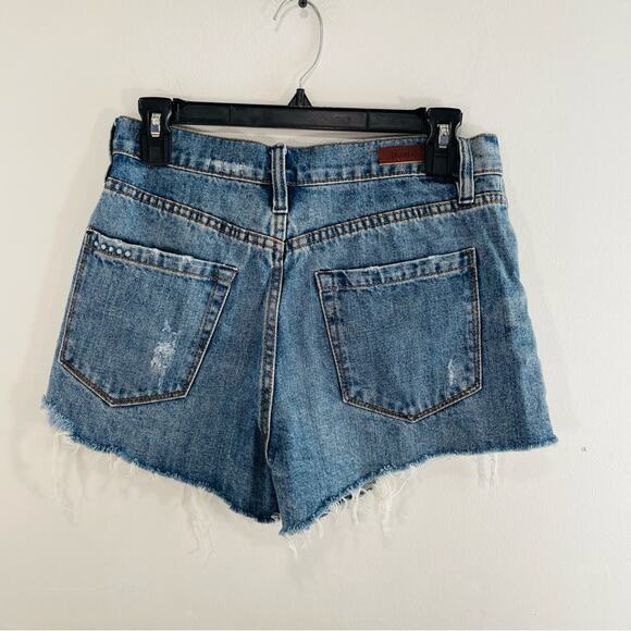 BlankNYC The Barrow Vintage High Rise Distressed Cutoff Denim Shorts 27 - Picture 7 of 10